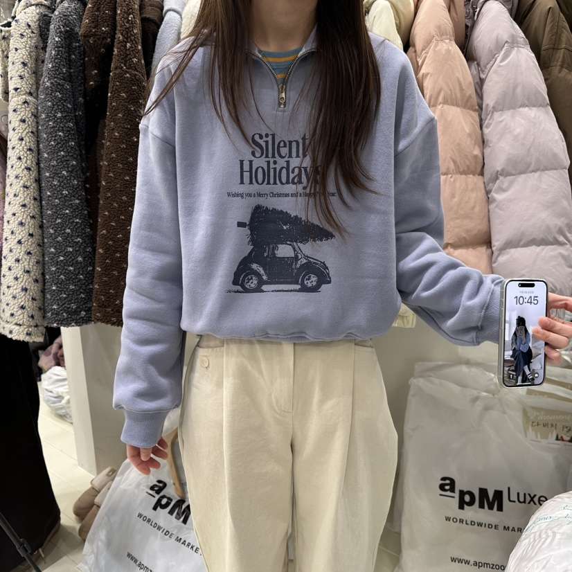 OURMOMENT東大門㊣代購女裝新款熱賣職業人氣時尚衛衣加絨拉鏈OURMOMENT衛衣