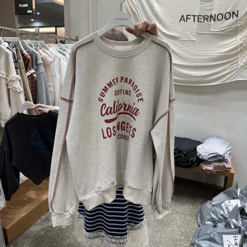 AFTERNOON韓國直郵㊣女裝新品職業人氣休閑推薦熱賣25秋冬衛衣AFTERNOON衛衣