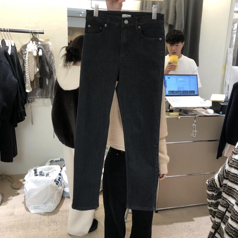 W AND J東大門㊣代購女裝新品人氣25秋冬休閑牛仔褲加絨絎縫W AND J牛仔褲