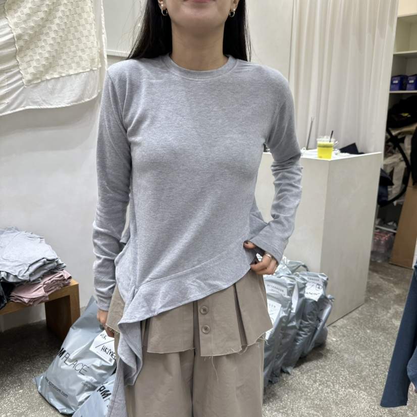 AFTERNOON東大門㊣實拍女士新款人氣25秋冬職業熱賣長袖T恤AFTERNOON長袖T恤