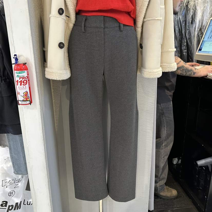 FLAMME TOIT東大門㊣實拍女裝新品推薦職業熱賣休閑褲人字紋FLAMME TOIT休閑褲