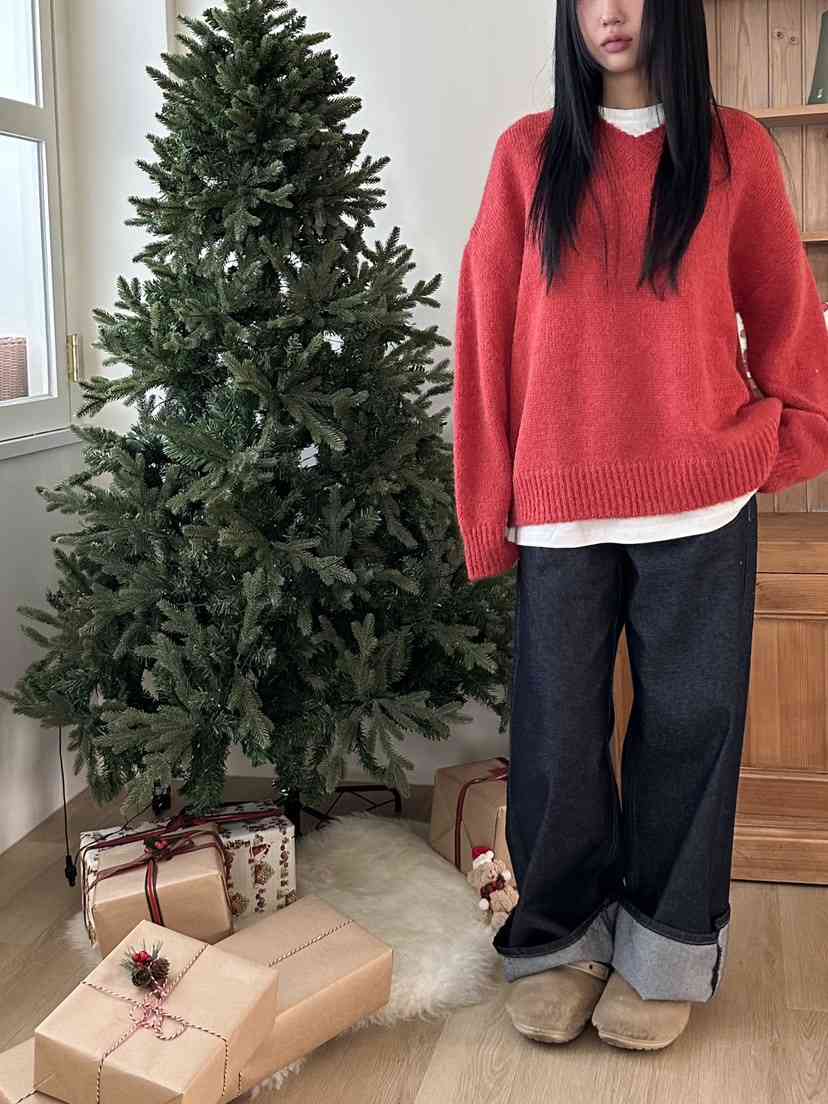 I MFACT韓國直郵㊣女裝新款人氣職業熱賣推薦針織衫羊駝毛V領I MFACT針織衫