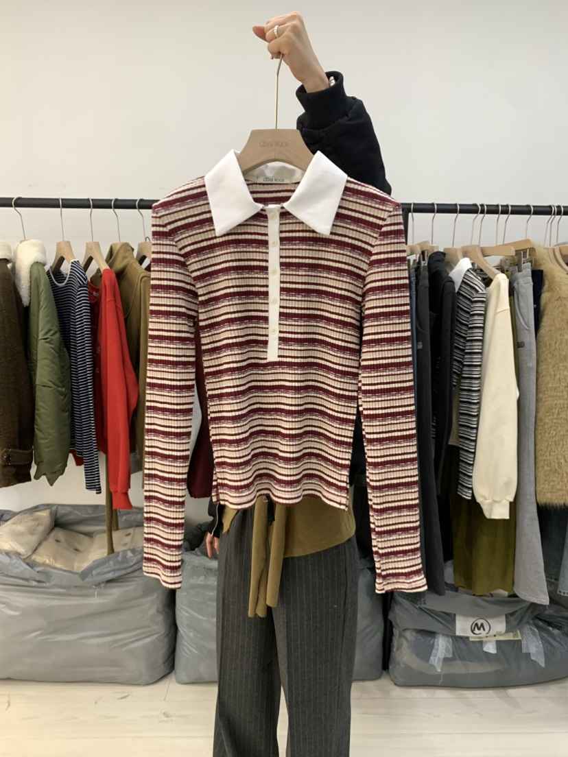 CEDARWOOD東大門㊣實拍女裝新款熱賣人氣職業25秋冬長袖T恤CEDAR WOOD長袖T恤