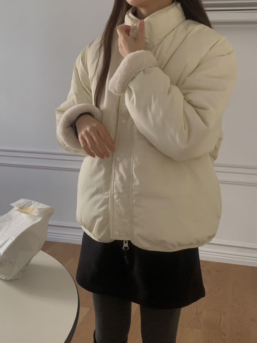 ATHEA東大門㊣直郵女裝新品休閑推薦短款羽絨服雙面抓絨兩面穿ATHEA短款羽絨服