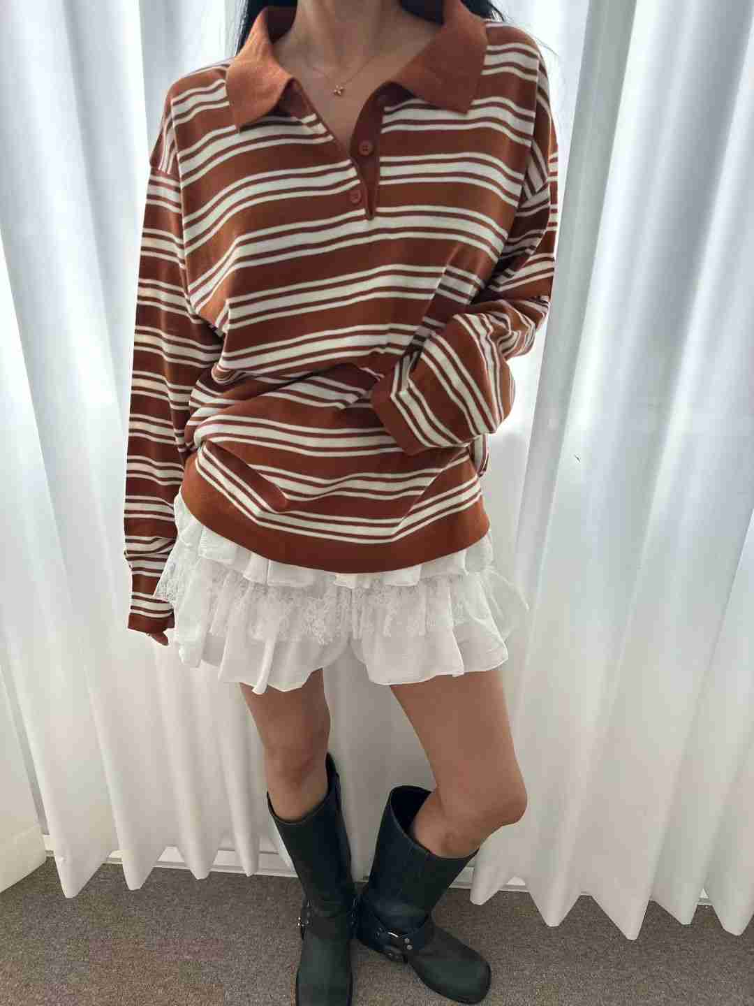 BLACK LADY東大門㊣實拍女士新款職業熱賣長袖T恤不含腰帶BLACK LADY長袖T恤