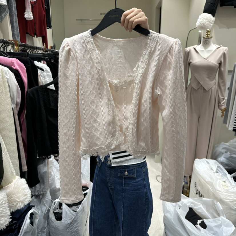 MONOPOLY東大門㊣直郵女士新品熱賣休閑時尚25秋冬針織衫假兩件MONO_POLY針織衫