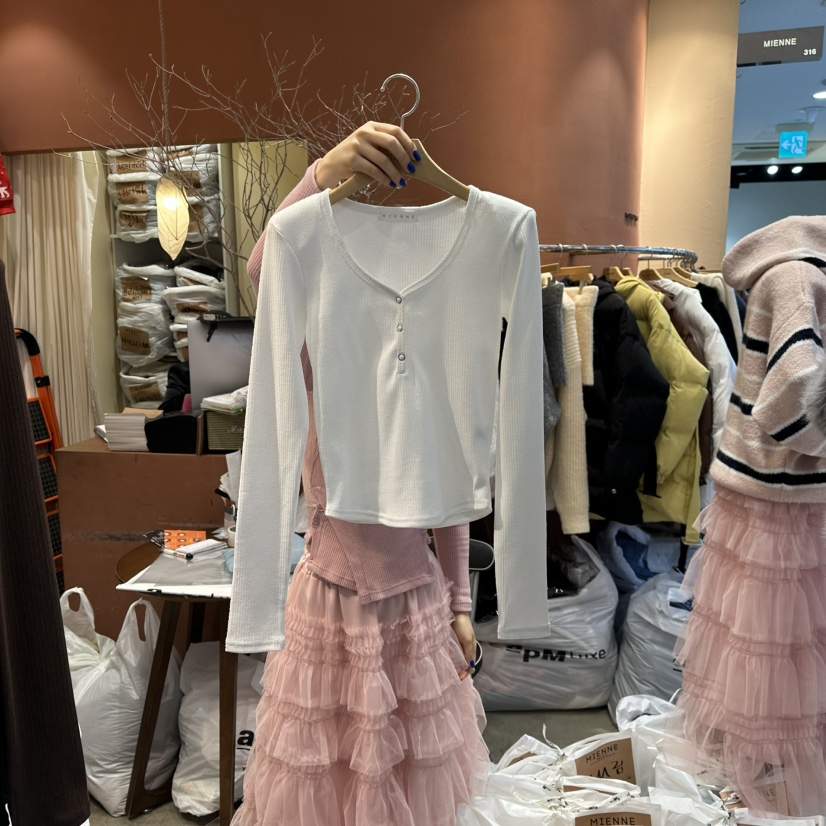 MIENNE東大門㊣直郵女士新品人氣休閑推薦25秋冬職業長袖T恤MIENNE長袖T恤