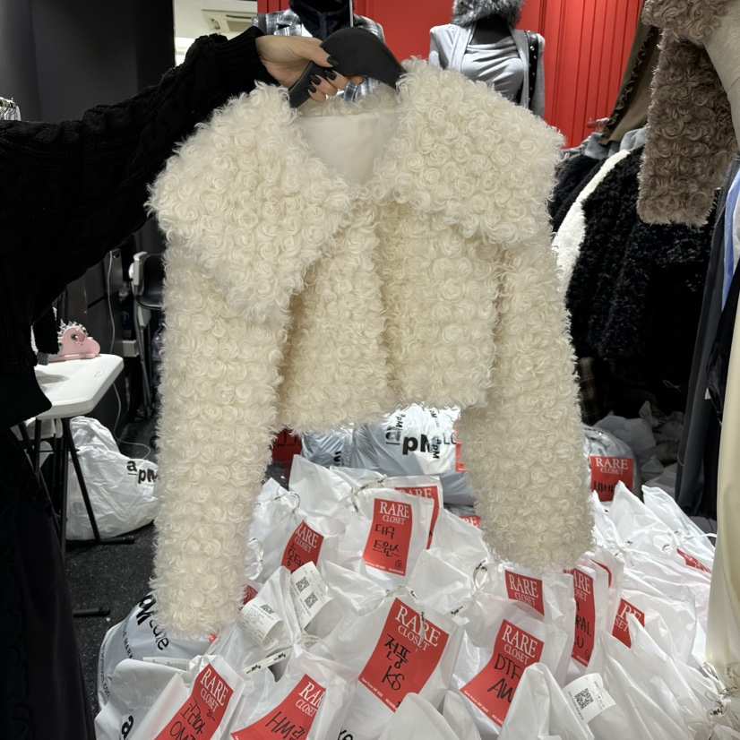 RARE CLOSET韓國直郵㊣女士新款休閑25秋冬短款大衣不含內搭RARE CLOSET短款大衣