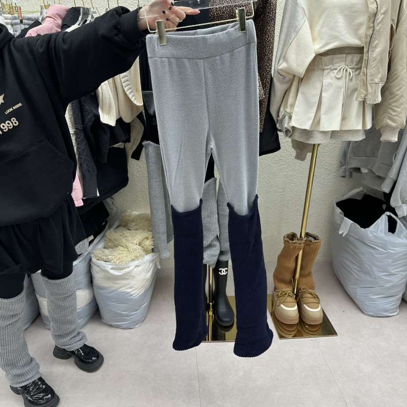 DRAWING東大門㊣代購女裝新款休閑25秋冬人氣休閑褲抓絨保暖DRAWING休閑褲