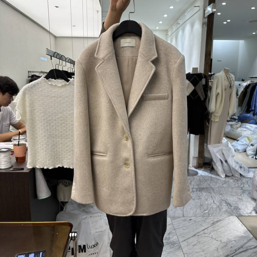 MOANA韓國直郵㊣女士新品人氣25秋冬推薦熱賣休閑職業短款大衣MOANA短款大衣