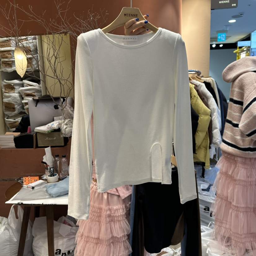 MIENNE東大門㊣直郵女士新款25秋冬職業時尚熱賣推薦長袖T恤MIENNE長袖T恤