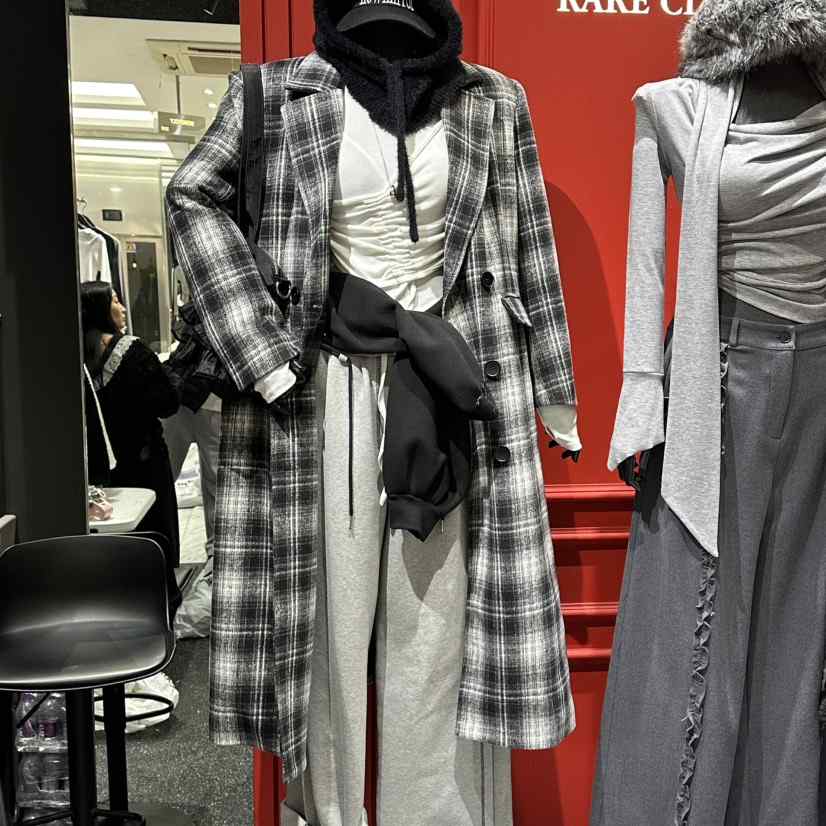 RARE CLOSET韓國代購㊣女士新品人氣中長款大衣不含內搭含腰帶RARE CLOSET中長款大衣