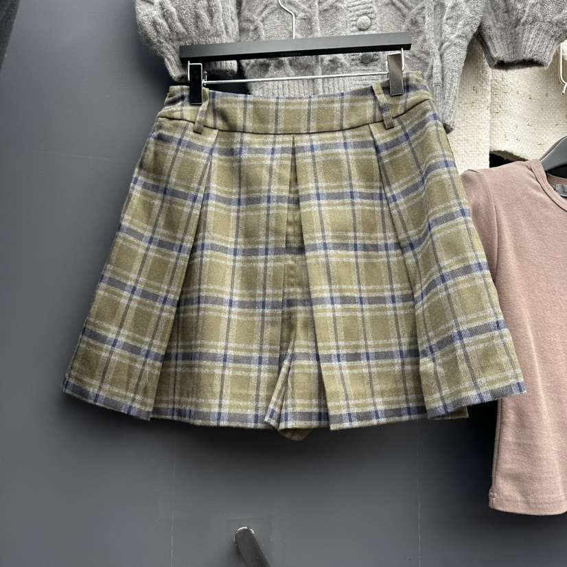 A-DEL東大門㊣直郵女裝新款職業推薦熱賣時尚裙褲羊毛格紋A-DEL裙褲