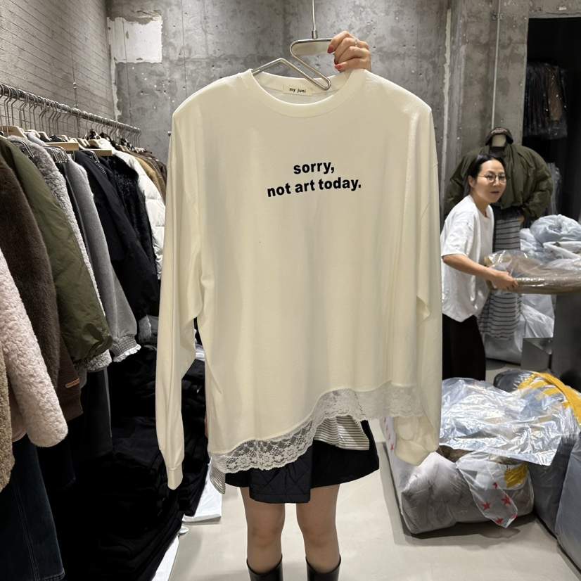 JUNI韓國代購㊣女士新品職業人氣休閑25秋冬時尚熱賣長袖T恤my juni長袖T恤