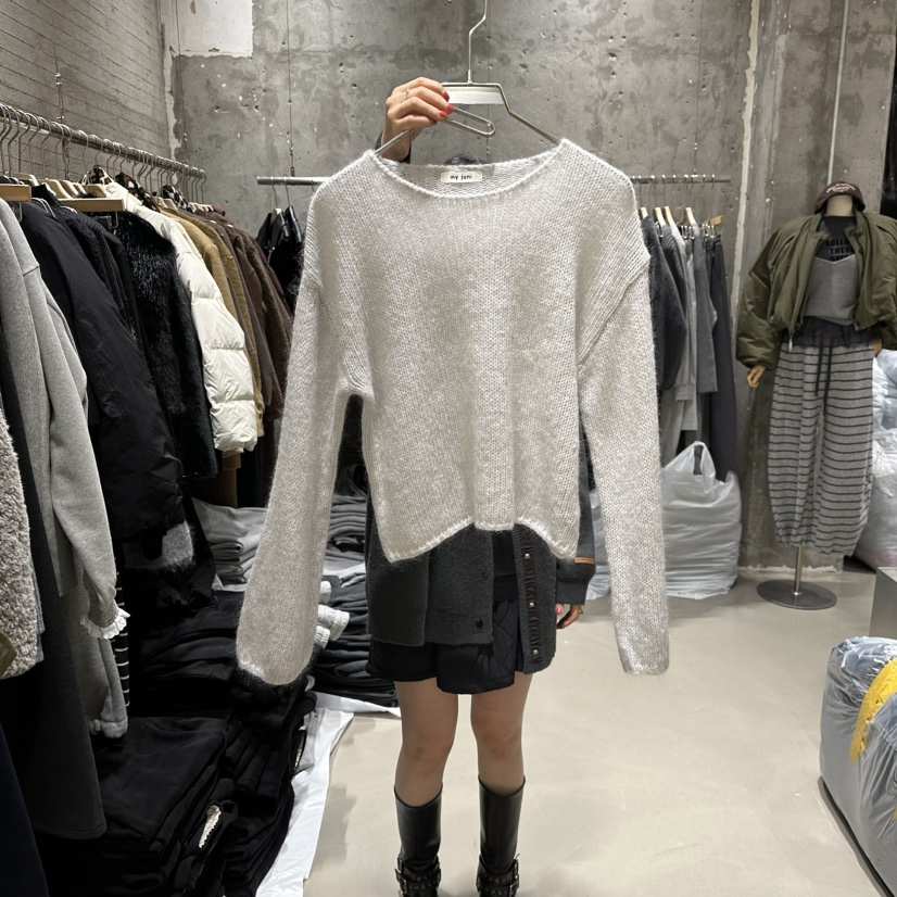 JUNI東大門㊣直郵女裝新品25秋冬職業休閑時尚針織衫馬海毛my juni針織衫