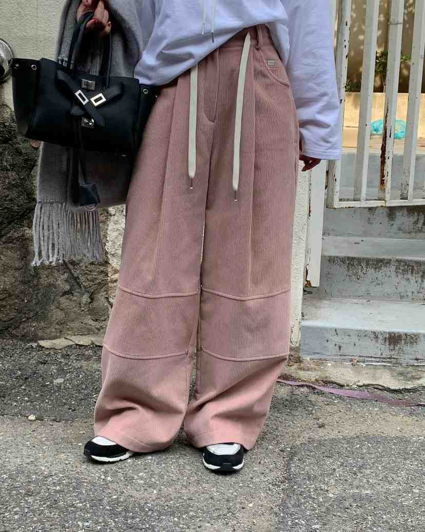 REVE CITE-L東大門㊣實拍女裝新款熱賣人氣職業休閑褲燈芯絨REVE CITE休閑褲