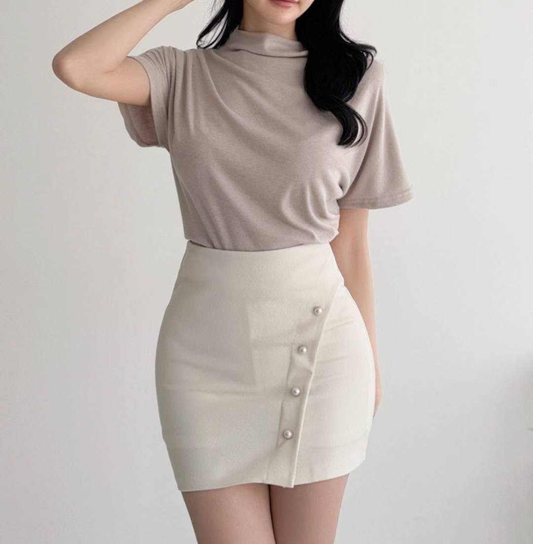 LAURENT韓國代購㊣女士新品休閑25秋冬時尚職業推薦熱賣短裙LAURENT短裙