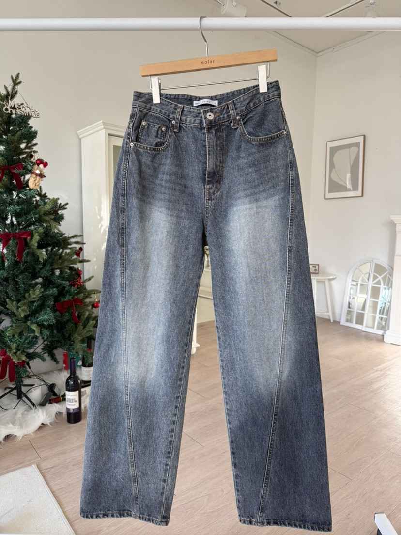 SOLAR東大門㊣代購女士新品休閑推薦時尚人氣職業25秋冬牛仔褲SOLAR牛仔褲