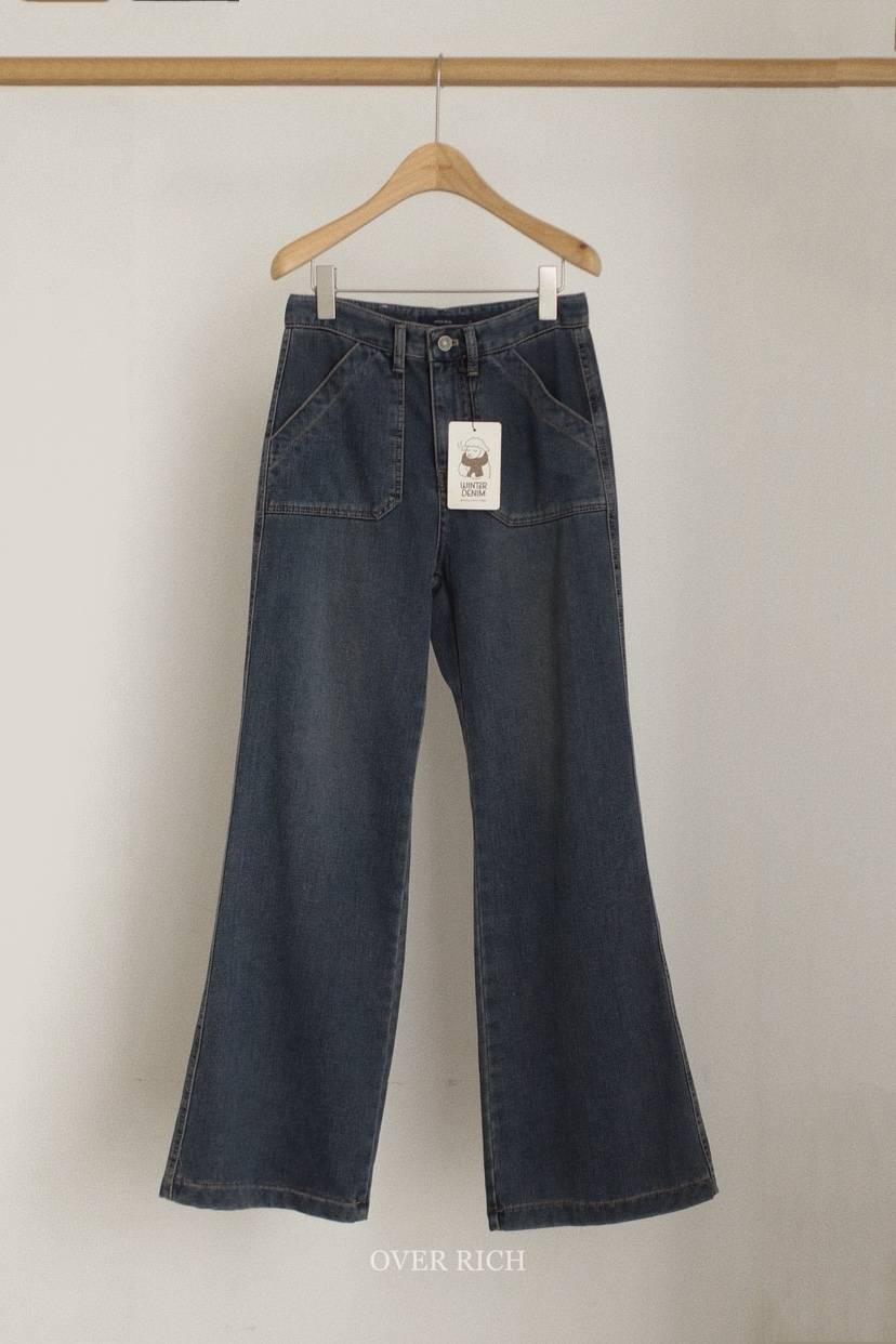 OVER RICH東大門㊣直郵女裝新品25秋冬職業推薦牛仔褲口袋OVER RICH牛仔褲