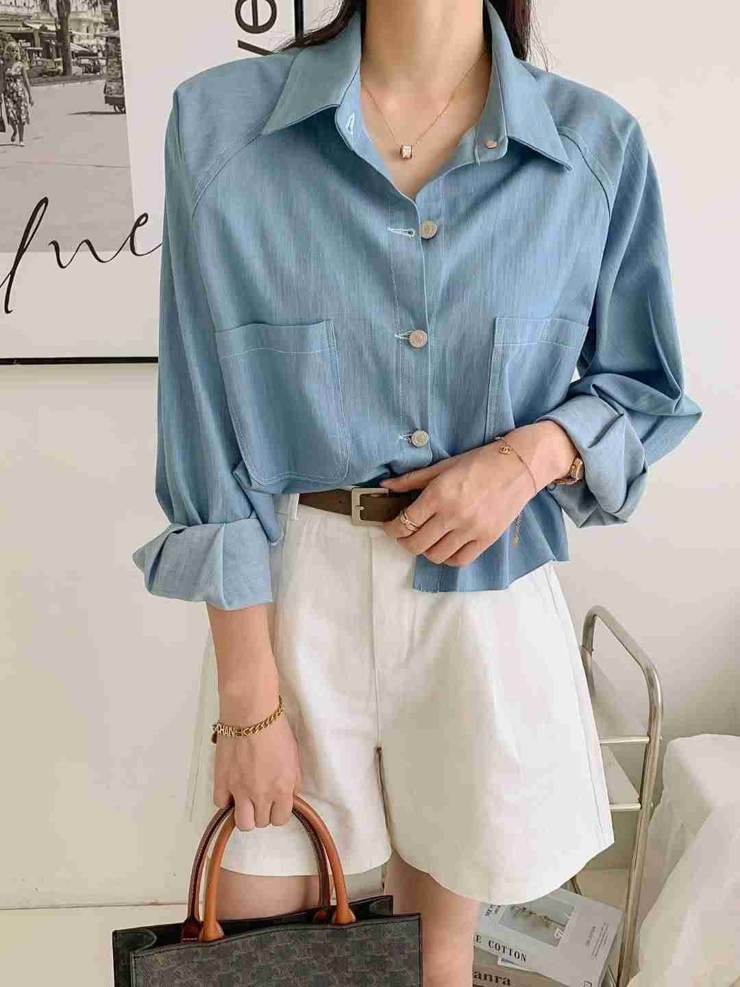 LAURENT東大門㊣直郵女士新品人氣休閑時尚職業25秋冬襯衫蕾絲衫LAURENT襯衫/蕾絲衫