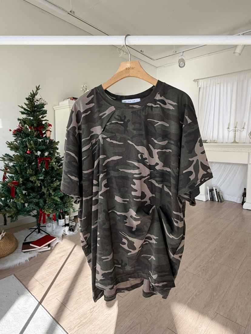 SOLAR韓國代購㊣女士新品時尚職業休閑人氣熱賣推薦T恤迷彩SOLART恤