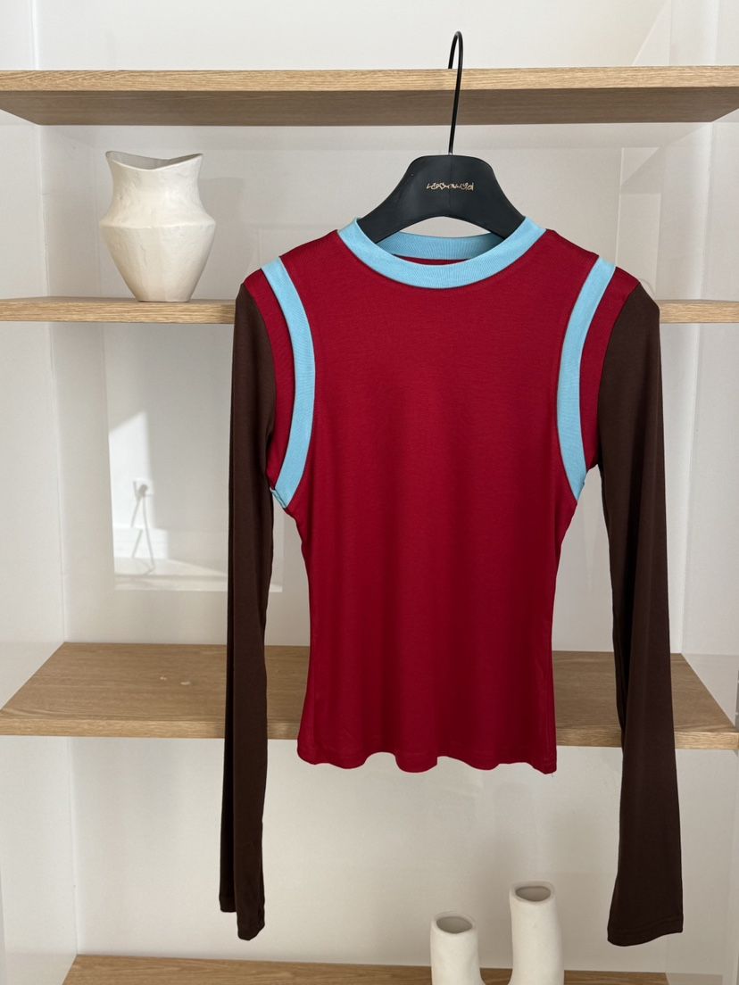 LARCENCICL東大門㊣實拍女士新款休閑25秋冬職業長袖T恤假兩件BESo_LARCENCICL長袖T恤