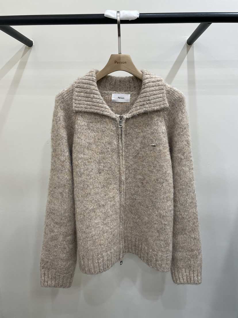 PERSON東大門㊣直郵女士新款熱賣人氣25秋冬時尚針織衫拉鏈PERSON針織衫