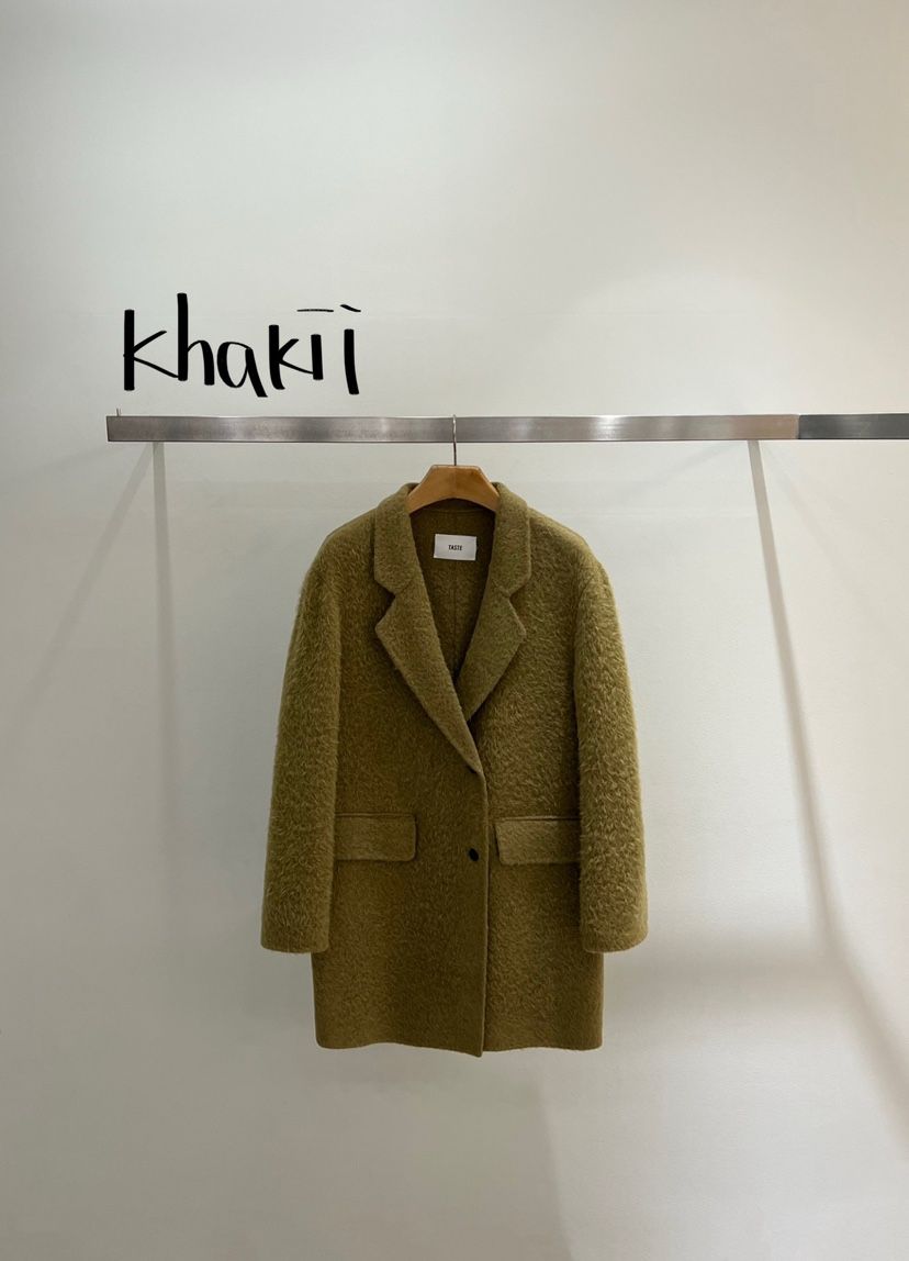 ONESTASTE韓國代購㊣女士新款休閑熱賣時尚推薦短款大衣羊駝TASTE/ONESTASTE短款大衣