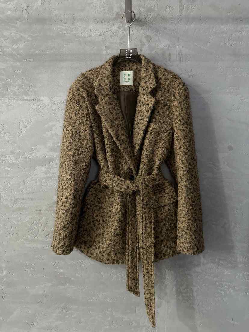 COME OPEN東大門㊣實拍女裝新款人氣25秋冬短款大衣含腰帶COMP-(COME OPEN)短款大衣