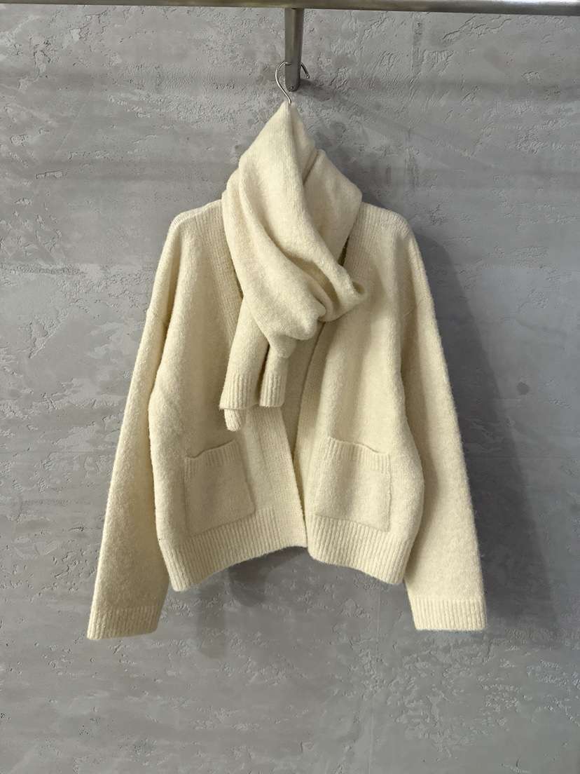 COME OPEN韓國代購㊣女士新品人氣時尚職業針織衫套裝圍巾COMP-(COME OPEN)針織衫