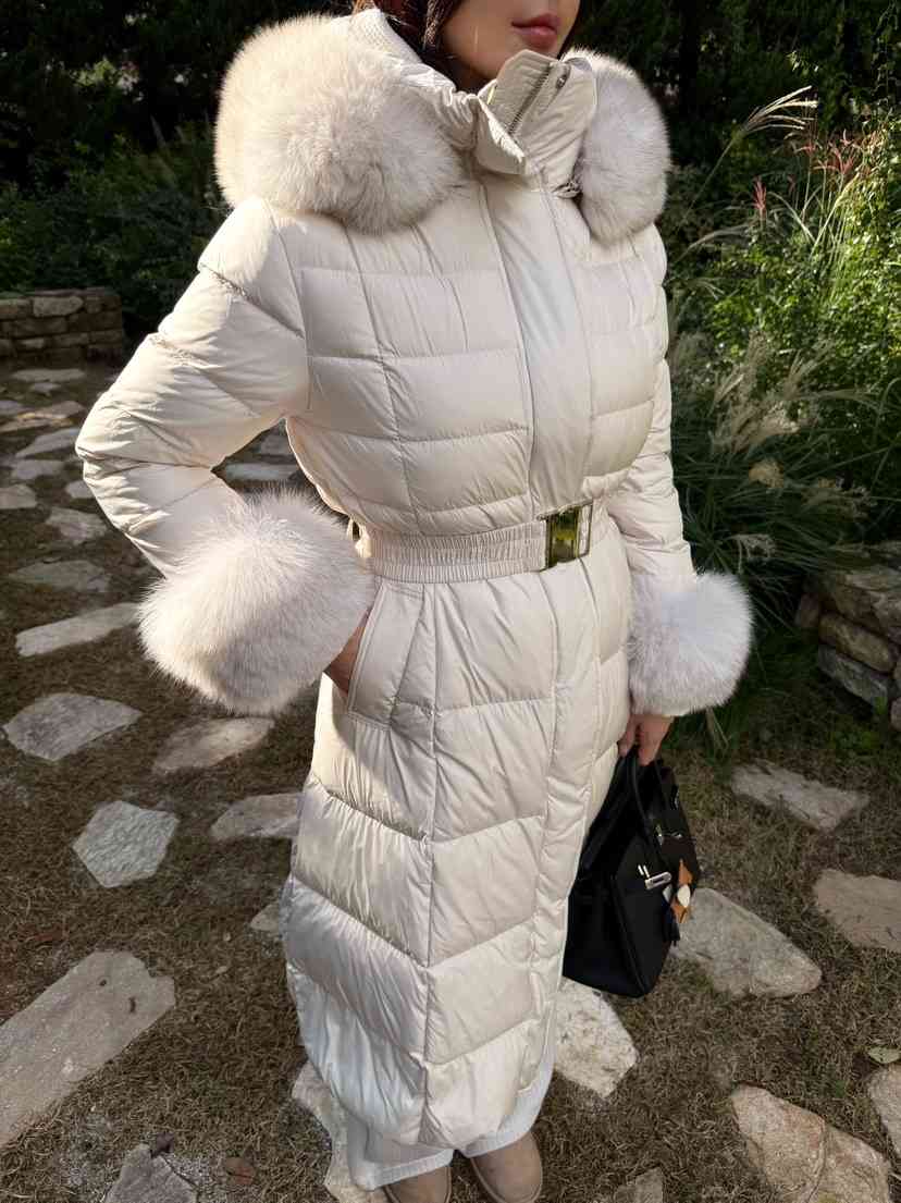 LAVIEU韓國直郵㊣女裝新款推薦休閑長款羽絨服狐貍填充鴨絨LAVIEU長款羽絨服