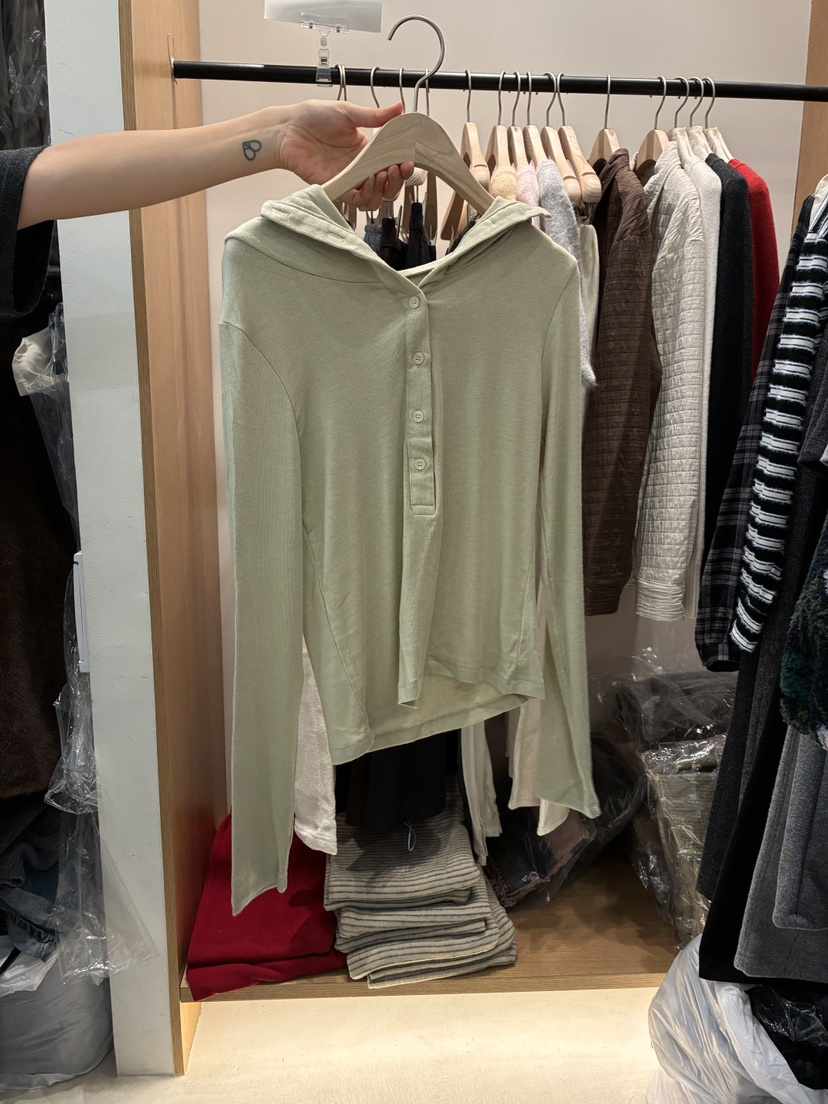 TORRE韓國代購㊣女士新品時尚推薦熱賣職業休閑長袖T恤連帽TORRE長袖T恤