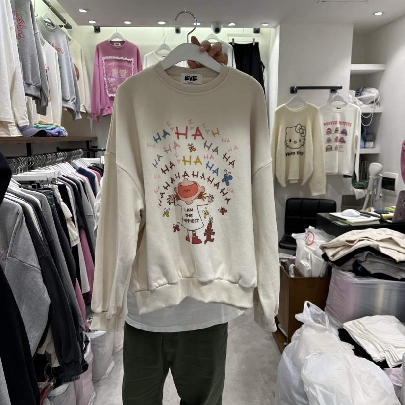 EVE東大門㊣代購女裝新款熱賣人氣休閑推薦職業時尚衛衣加絨EVE衛衣