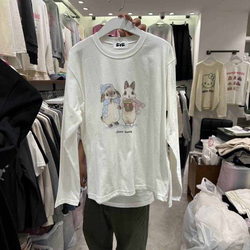 EVE東大門㊣代購女裝新款人氣25秋冬熱賣推薦時尚休閑長袖T恤EVE長袖T恤