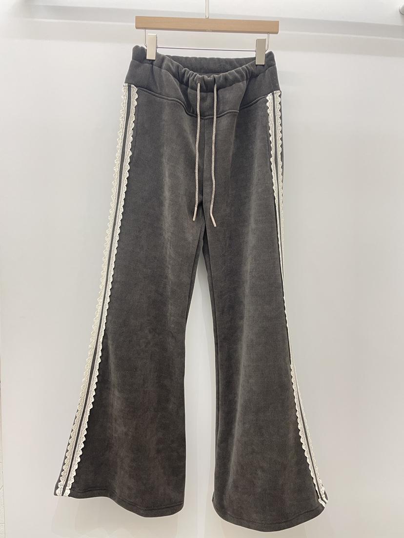 NYLON韓國代購㊣女士新款時尚推薦熱賣25秋冬休閑褲喇叭蕾絲NYLON休閑褲