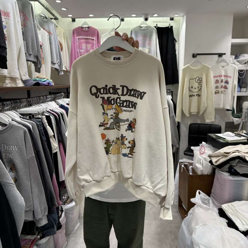 EVE韓國代購㊣女士新品25秋冬推薦職業時尚真品休閑衛衣加絨EVE衛衣