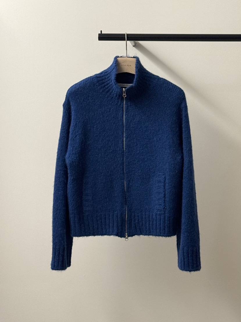 LONG PEAK韓國代購㊣女裝新品時尚25秋冬針織衫毛絨羊毛拉鏈LONG PEAK針織衫