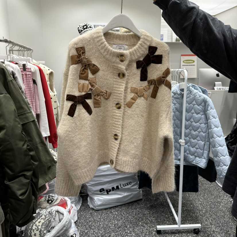 VINTAGE 888韓國直郵㊣女裝新品人氣推薦25秋冬針織衫絲絨開衫VINTAGE888/TRIPLE EIGHT針織衫