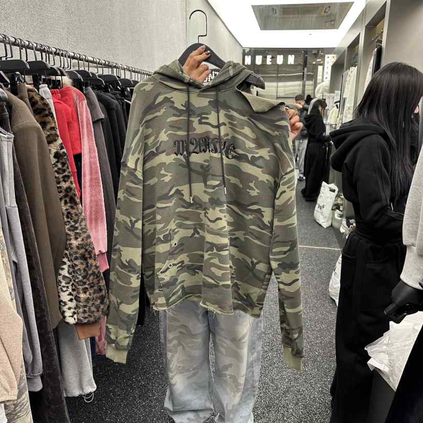 NUEUN韓國代購㊣女士新品休閑職業熱賣人氣時尚衛衣連帽衫迷彩NUEUN/SEEOT衛衣