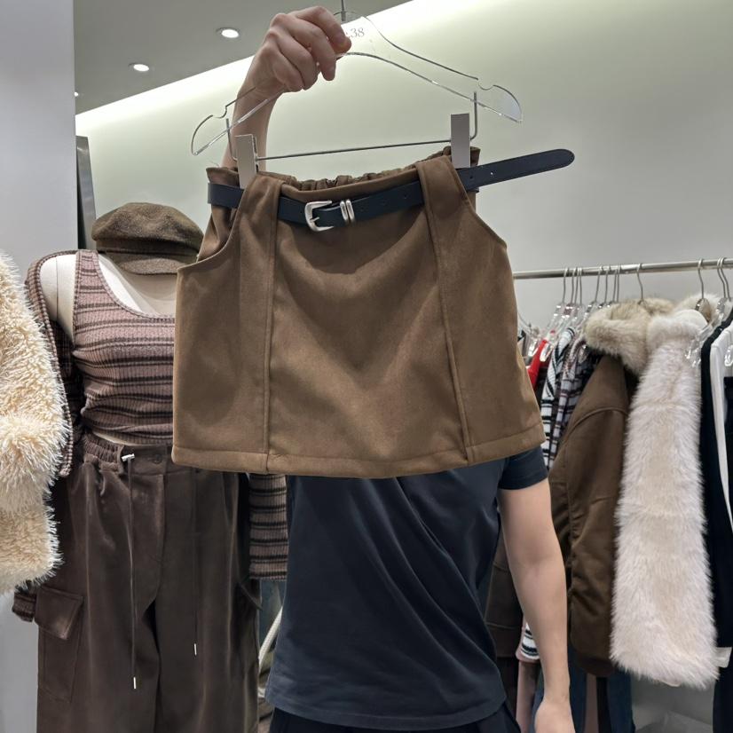 BAIE.38東大門㊣代購女士新款人氣真品25秋冬裙褲含腰帶麂皮BAIE.38裙褲