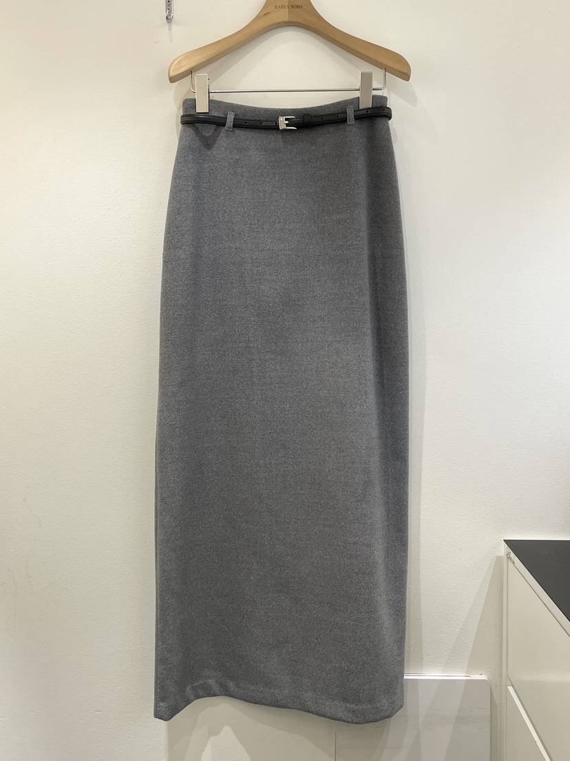 OBSESS東大門㊣實拍女裝新款25秋冬推薦熱賣長裙含腰帶羊毛OBSESS/EARLY BIRD長裙