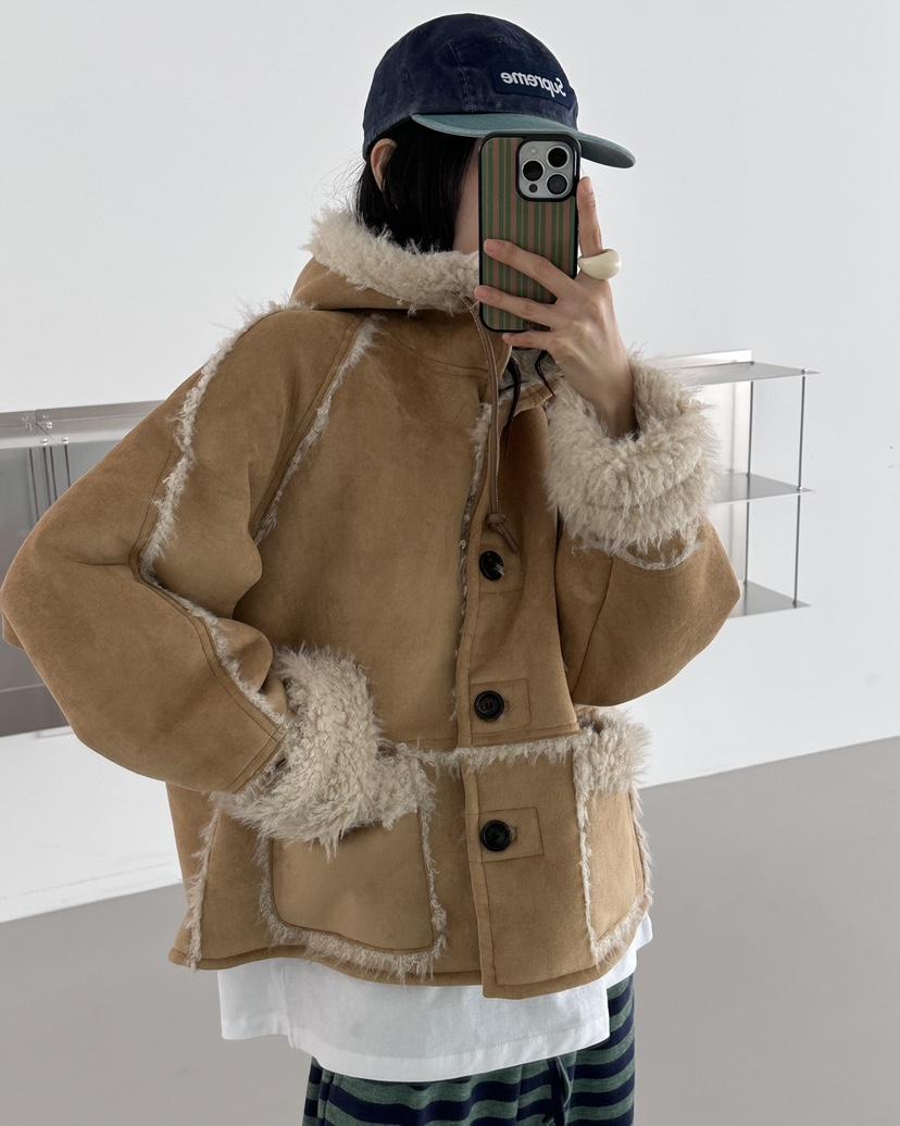 HOWDY東大門㊣實拍女裝新品時尚人氣25秋冬真品推薦短款大衣howdy短款大衣