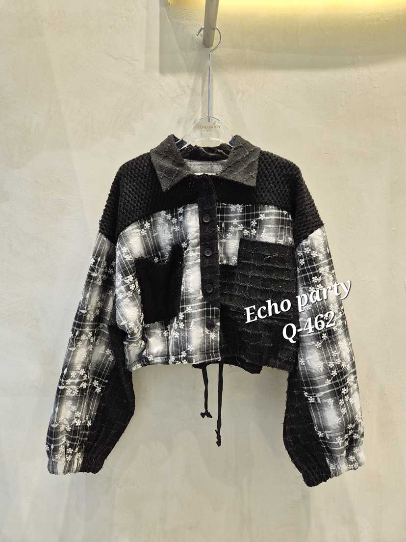 ECHOPARTY韓國代購㊣女士新品人氣時尚職業25秋冬休閑夾克絎縫ECHOPARTY夾克