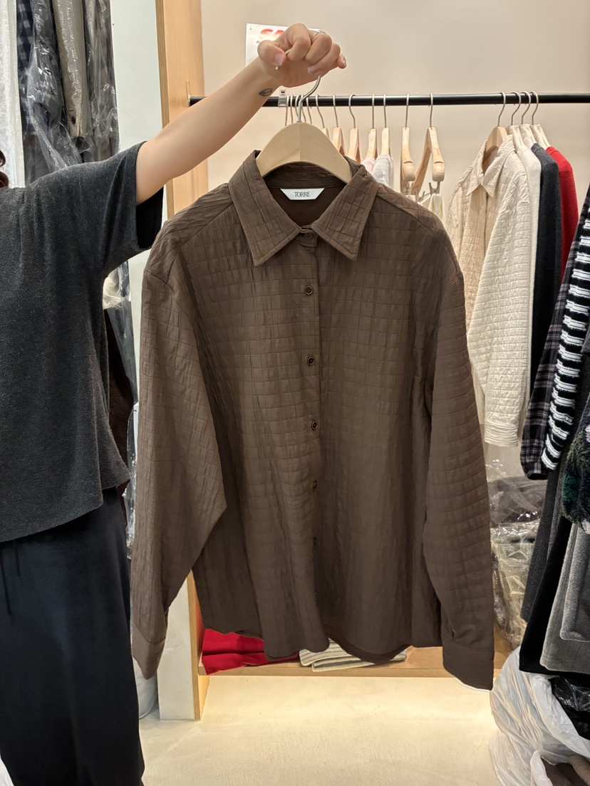 TORRE韓國直郵㊣女裝新款休閑熱賣推薦職業時尚襯衫蕾絲衫填充TORRE襯衫/蕾絲衫