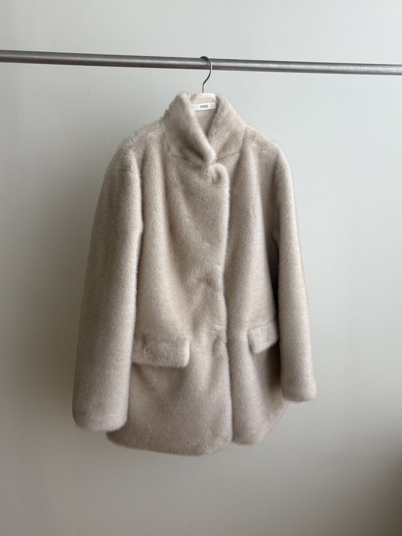 TORRE東大門㊣代購女士新品25秋冬推薦人氣休閑短款大衣貂皮TORRE短款大衣