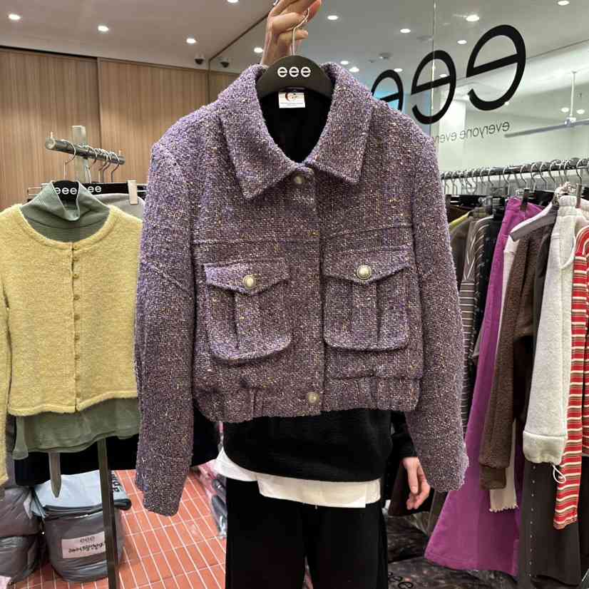 E/E/E東大門㊣代購女士新款人氣休閑25秋冬熱賣職業推薦夾克E/E/E夾克