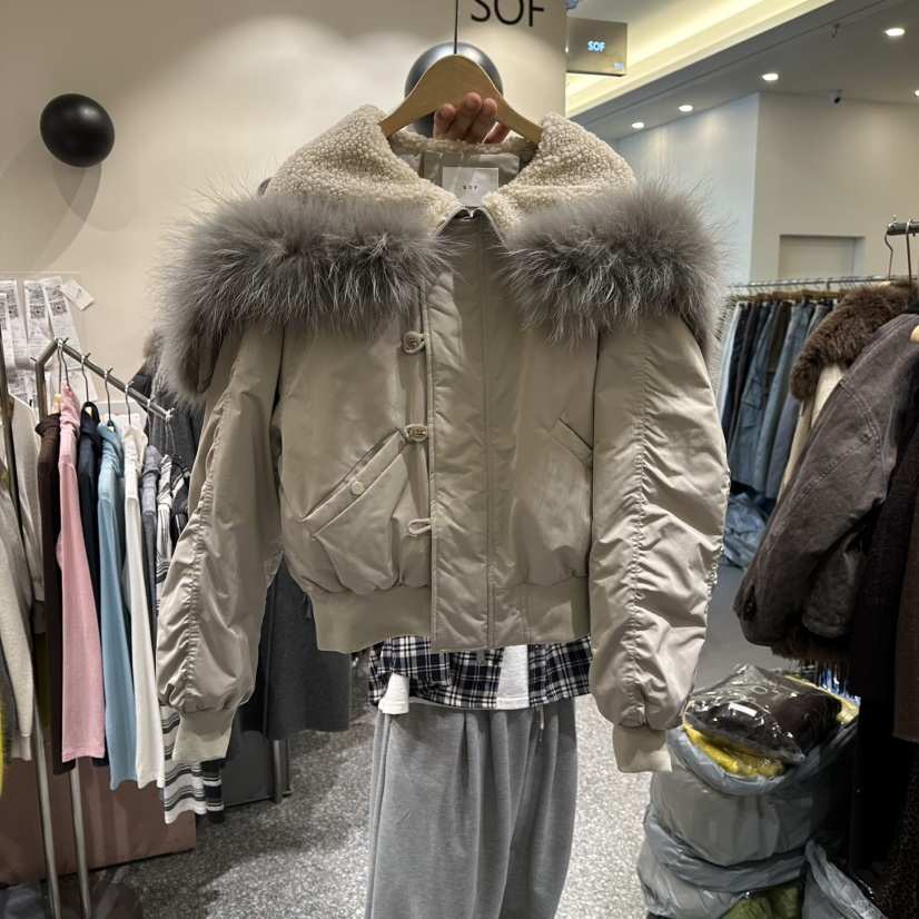 SOF東大門㊣直郵女士新款推薦熱賣人氣休閑短款羽絨服狐貍絨SOF短款羽絨服