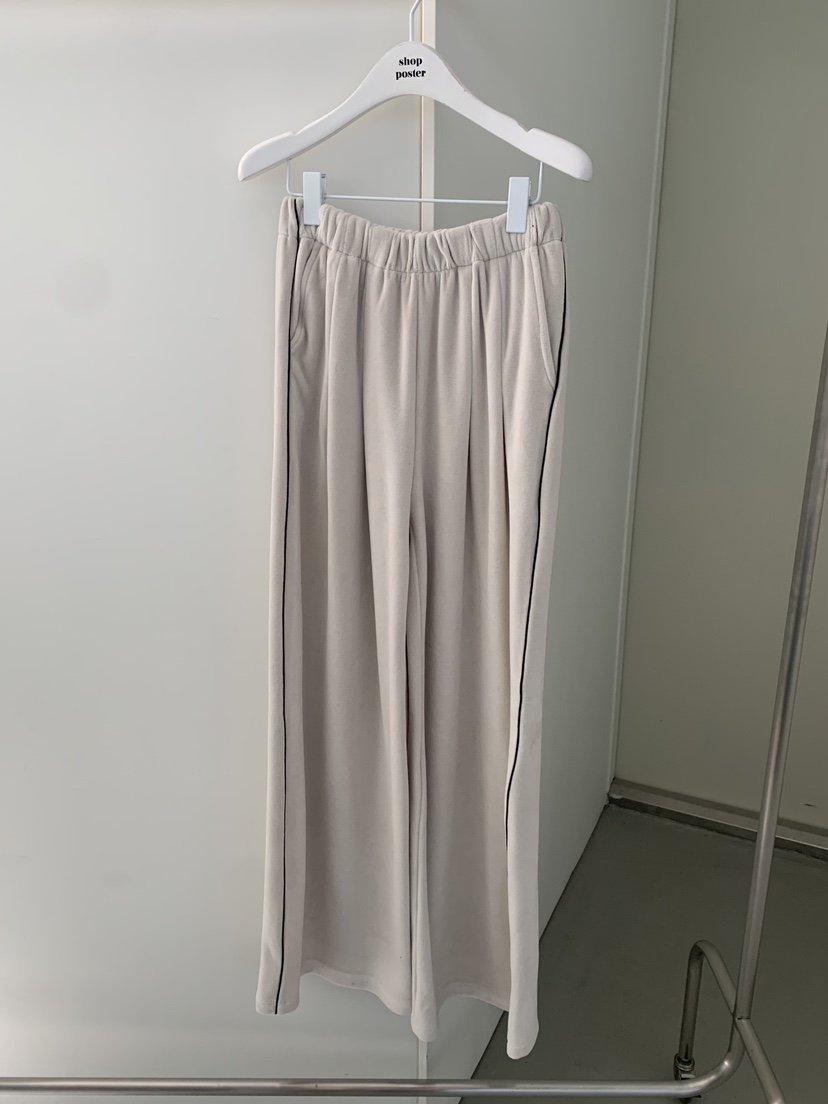 SHOP POSTER東大門㊣代購女裝新品休閑推薦休閑褲天鵝絨褶裥SHOP_POSTER休閑褲