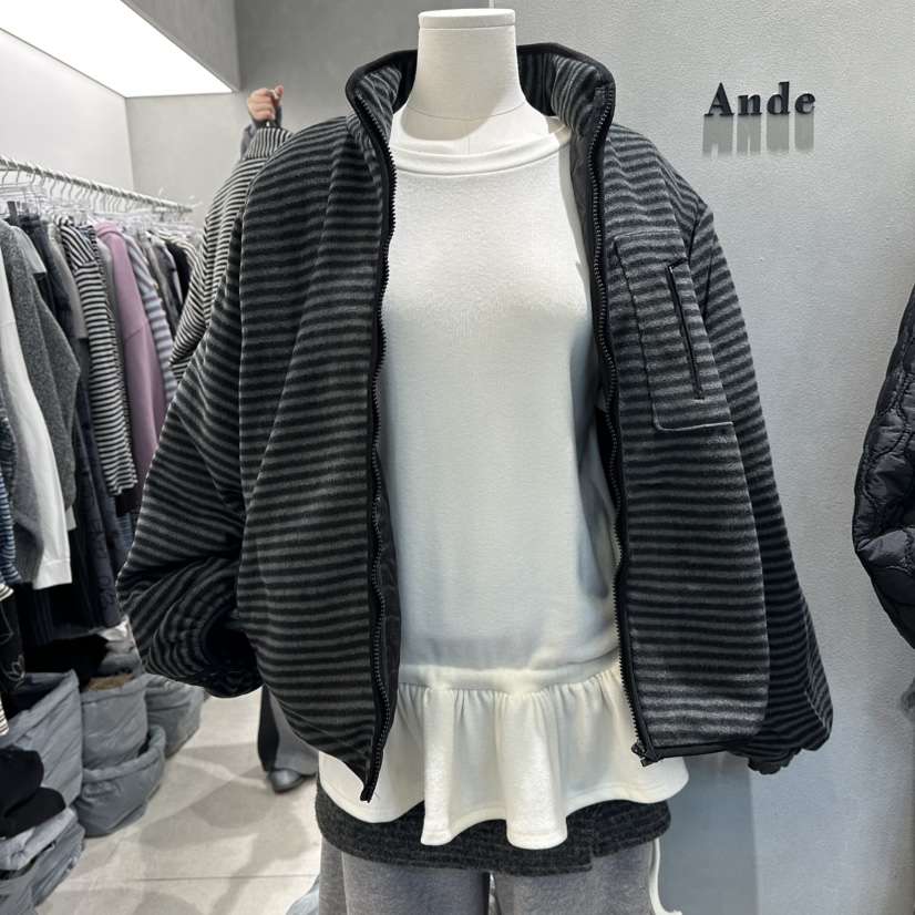 ANDE韓國代購㊣女士新品熱賣25秋冬休閑職業推薦人氣夾克羊毛Ande夾克