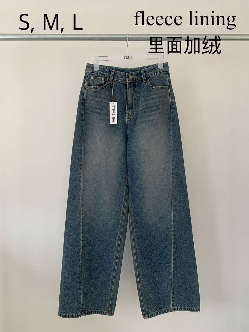 TRUE東大門㊣代購女士新品熱賣時尚休閑職業推薦牛仔褲加絨TRUE牛仔褲